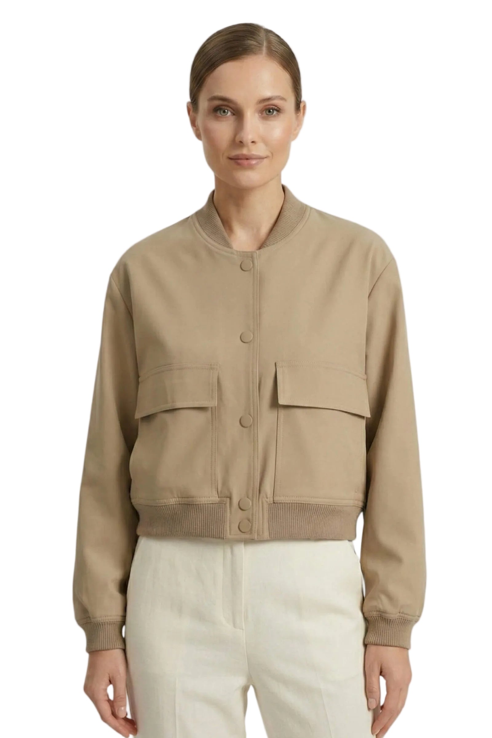 Women’s Lightweight Bomber Jacket in Polyester with Classic Silhouette 0