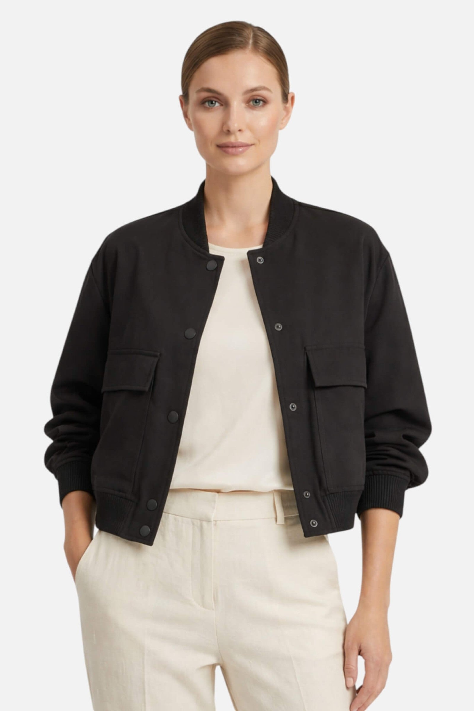 Women’s Lightweight Bomber Jacket in Polyester with Classic Silhouette 3