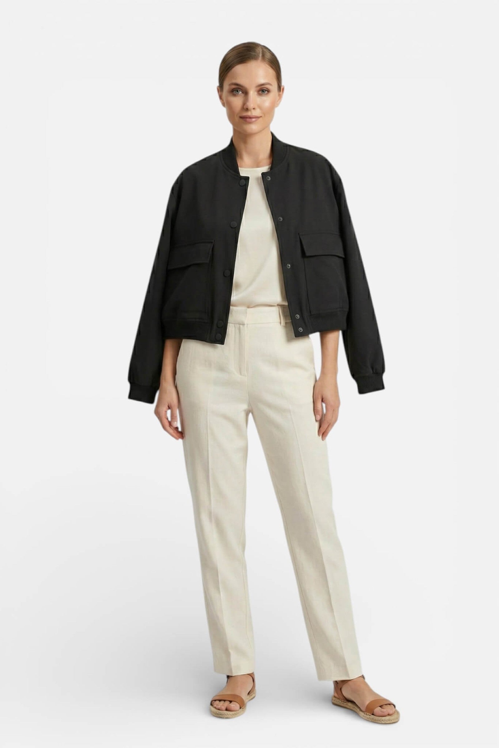 Women’s Lightweight Bomber Jacket in Polyester with Classic Silhouette 5