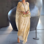 Women’s Lightweight Printed Kaftan Dress with Sheer Finish 0
