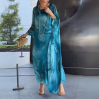 Women’s Lightweight Printed Kaftan Dress with Sheer Finish 2