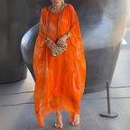 Women’s Lightweight Printed Kaftan Dress with Sheer Finish 3