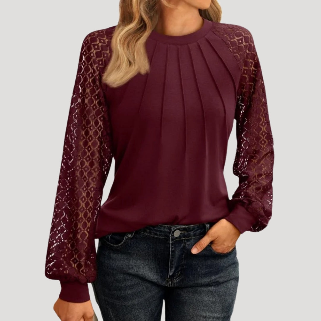 Women’s Long Sleeve Blouse with Relaxed Fit in Multiple Colors 1