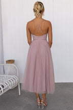 Women’s Midi Dress with Corset Bodice and Tulle Skirt for Summer Events 3