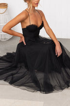 Women’s Midi Dress with Corset Bodice and Tulle Skirt for Summer Events 7