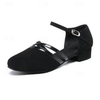 Women’s Modern Dance Shoes with Adjustable Ankle Strap and Non-Slip Outsole - Black 3