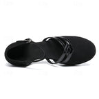 Women’s Modern Dance Shoes with Adjustable Ankle Strap and Non-Slip Outsole - Black 5
