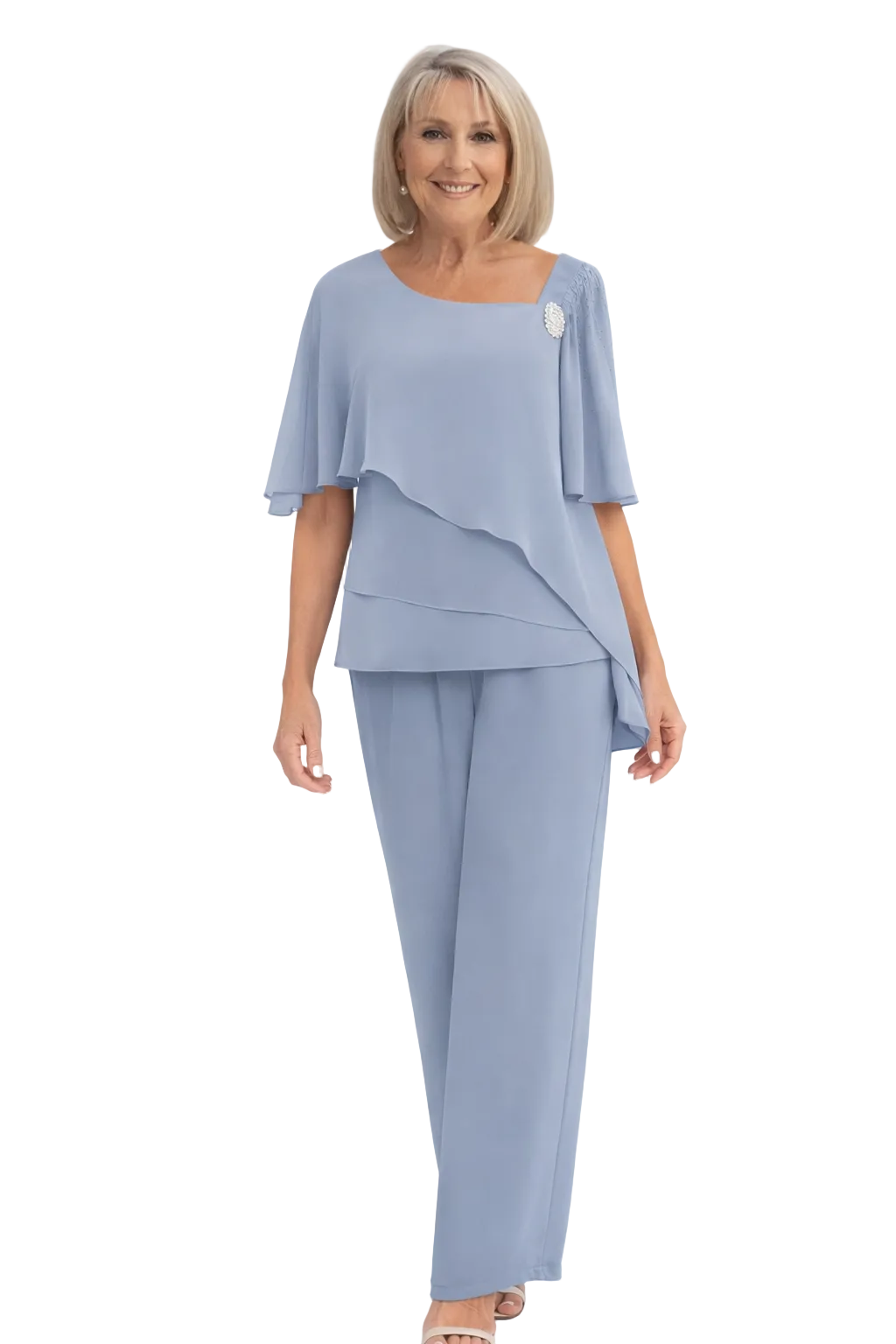 Women’s Navy Loungewear Set with Loose Overlay Top and Straight-Leg Trousers 0