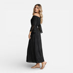 Women’s Off Shoulder Maxi Dress with Lace Detailing and Bell Sleeves 2