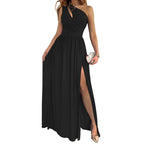 Women’s One-Shoulder Maxi Dress with Keyhole Neckline and Split Hem 2