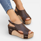 Women’s Open Toe Platform Wedge Sandals with Cushioned Sole 3