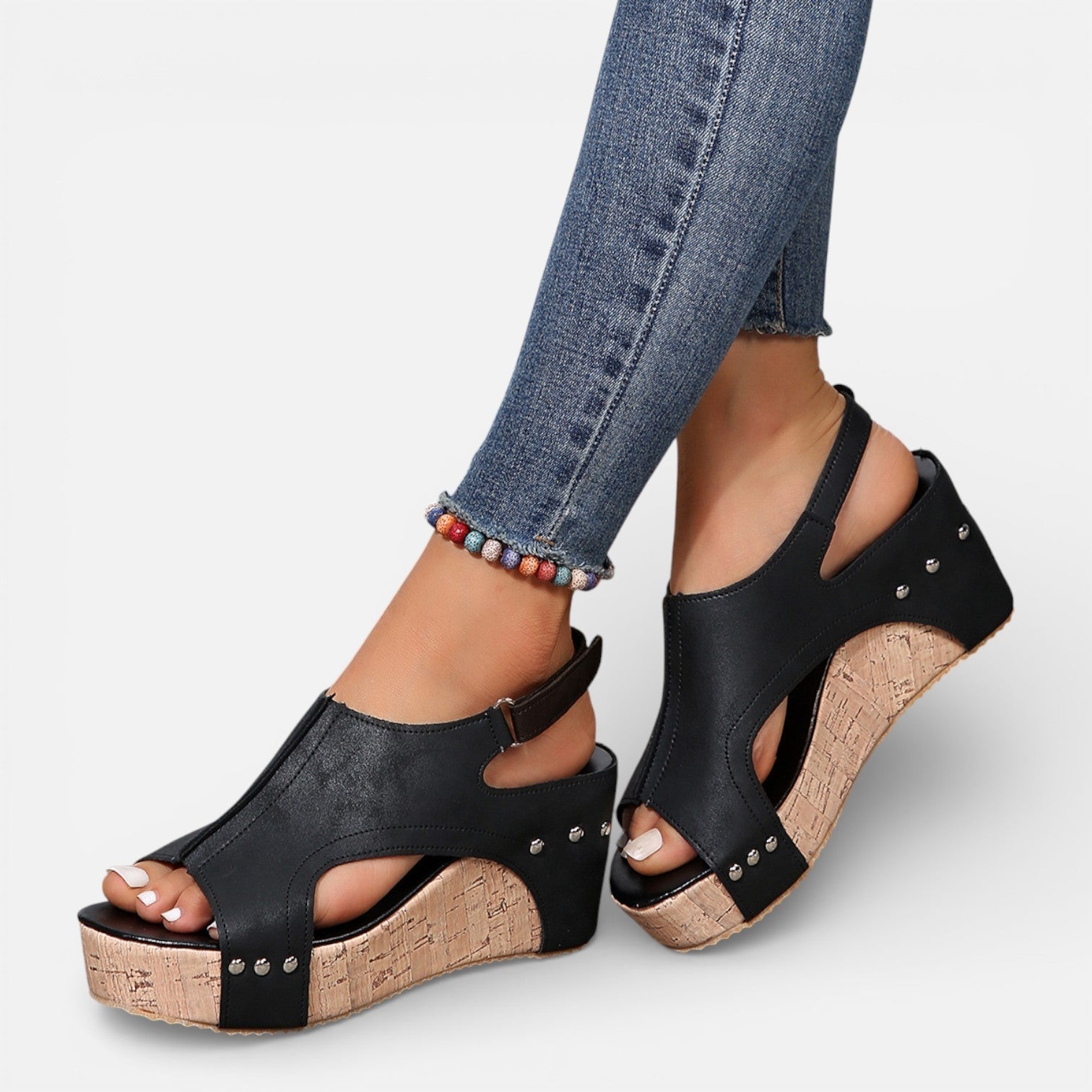 Women’s Open Toe Platform Wedge Sandals with Cushioned Sole 8
