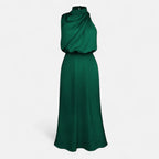 Women’s Satin Sleeveless Maxi Dress with Elongated Hemline 12