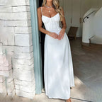 Women’s Sleeveless Maxi Dress with Ruched Bodice and Full-Length Cut 0