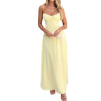 Women’s Sleeveless Maxi Dress with Ruched Bodice and Full-Length Cut 1