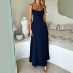 Women’s Sleeveless Maxi Dress with Ruched Bodice and Full-Length Cut 2