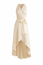Women’s Sleeveless Maxi Dress with Wrap Front and Tie Waist 0