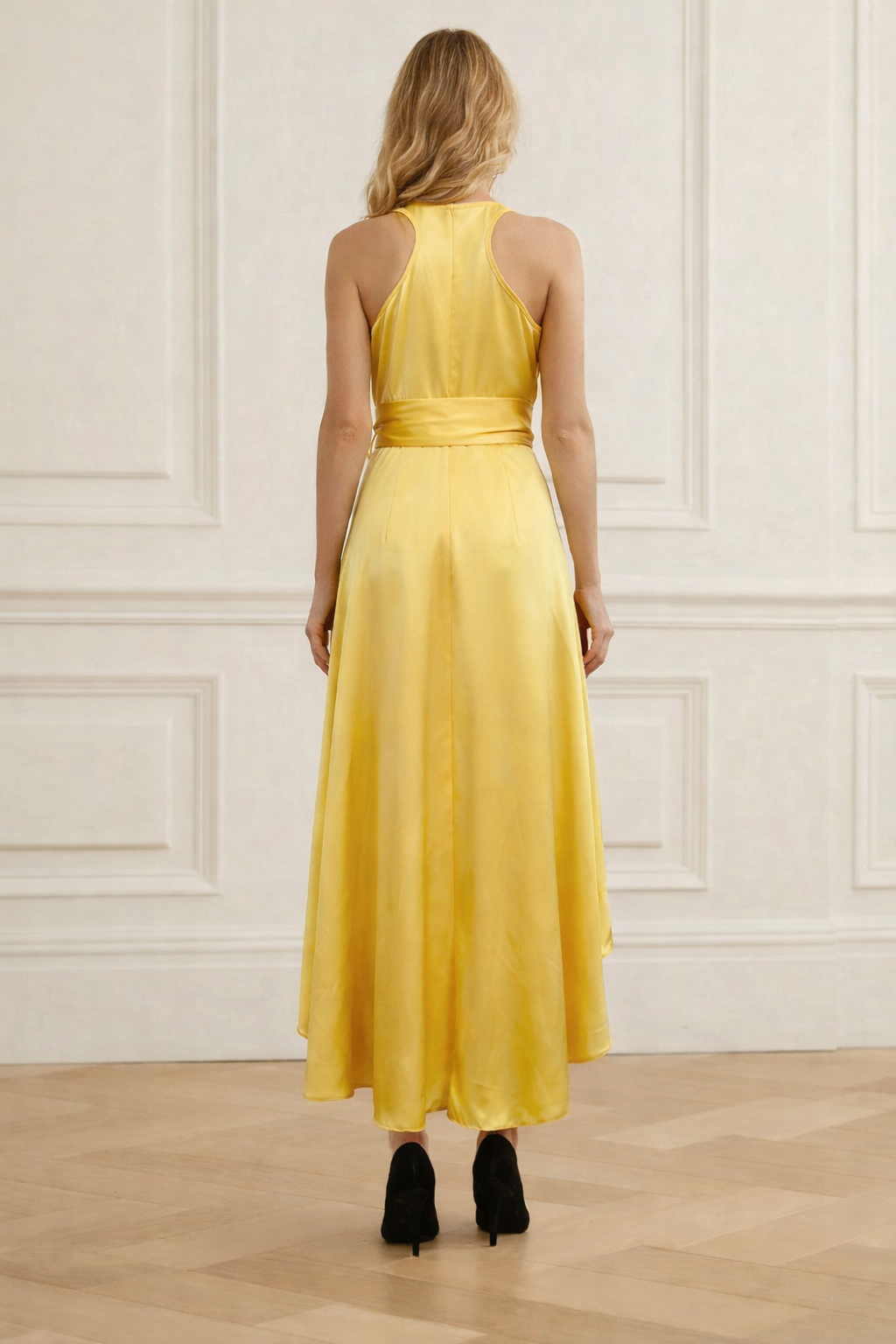 Women’s Sleeveless Maxi Dress with Wrap Front and Tie Waist 2