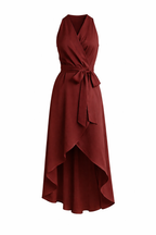 Women’s Sleeveless Maxi Dress with Wrap Front and Tie Waist 3