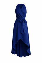Women’s Sleeveless Maxi Dress with Wrap Front and Tie Waist 5