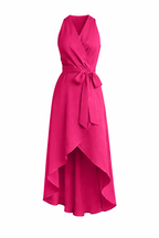 Women’s Sleeveless Maxi Dress with Wrap Front and Tie Waist 6