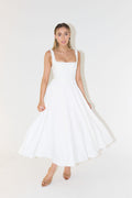 Women’s Sleeveless Midi Dress with Square Neckline for Summer 0