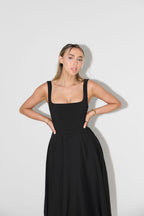 Women’s Sleeveless Midi Dress with Square Neckline for Summer 1