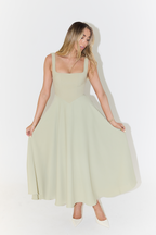 Women’s Sleeveless Midi Dress with Square Neckline for Summer 2