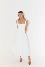 Women’s Sleeveless Midi Dress with Square Neckline for Summer 4