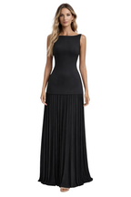 Women's Sleeveless Pleated Maxi Dress in Light Blue 2