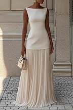 Women's Sleeveless Pleated Maxi Dress in Light Blue 5