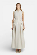 Women’s Sleeveless Pleated Maxi Dress in Lightweight Fabric 3
