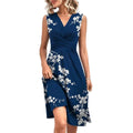 Women’s Sleeveless Summer Dress with Wrap Neckline and Ruffled Sleeves 0