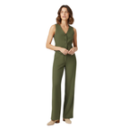 Women’s Sleeveless V-Neck Waistcoat and High Waist Wide Leg Trouser Set 1