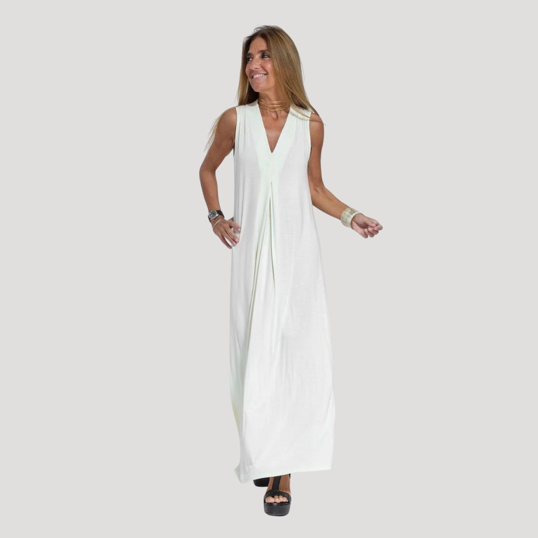 Women’s Sleeveless V Neck Jersey Maxi Dress 1