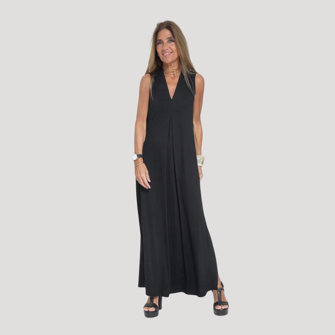 Women’s Sleeveless V Neck Jersey Maxi Dress 3
