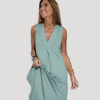 Women’s Sleeveless V Neck Jersey Maxi Dress 5
