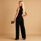Women’s Sleeveless Wrap Jumpsuit with Waist Tie 5