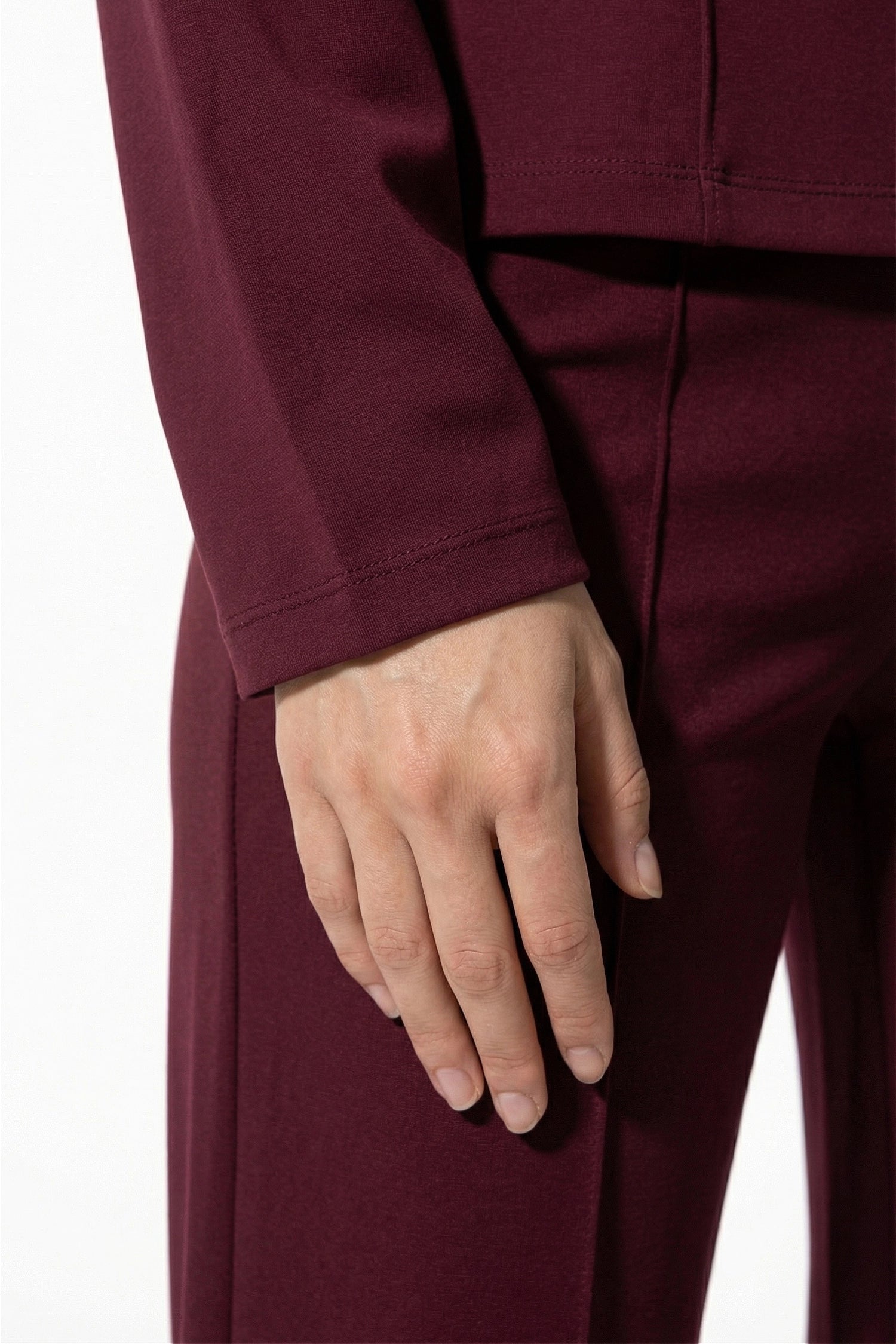 Women’s Slim-Fit Long Sleeve Top and Wide-Leg Trousers Co-Ord Set, Two Piece Set 2