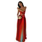 Women’s Strapless Maxi Dress with Front Knot Detail in White 1