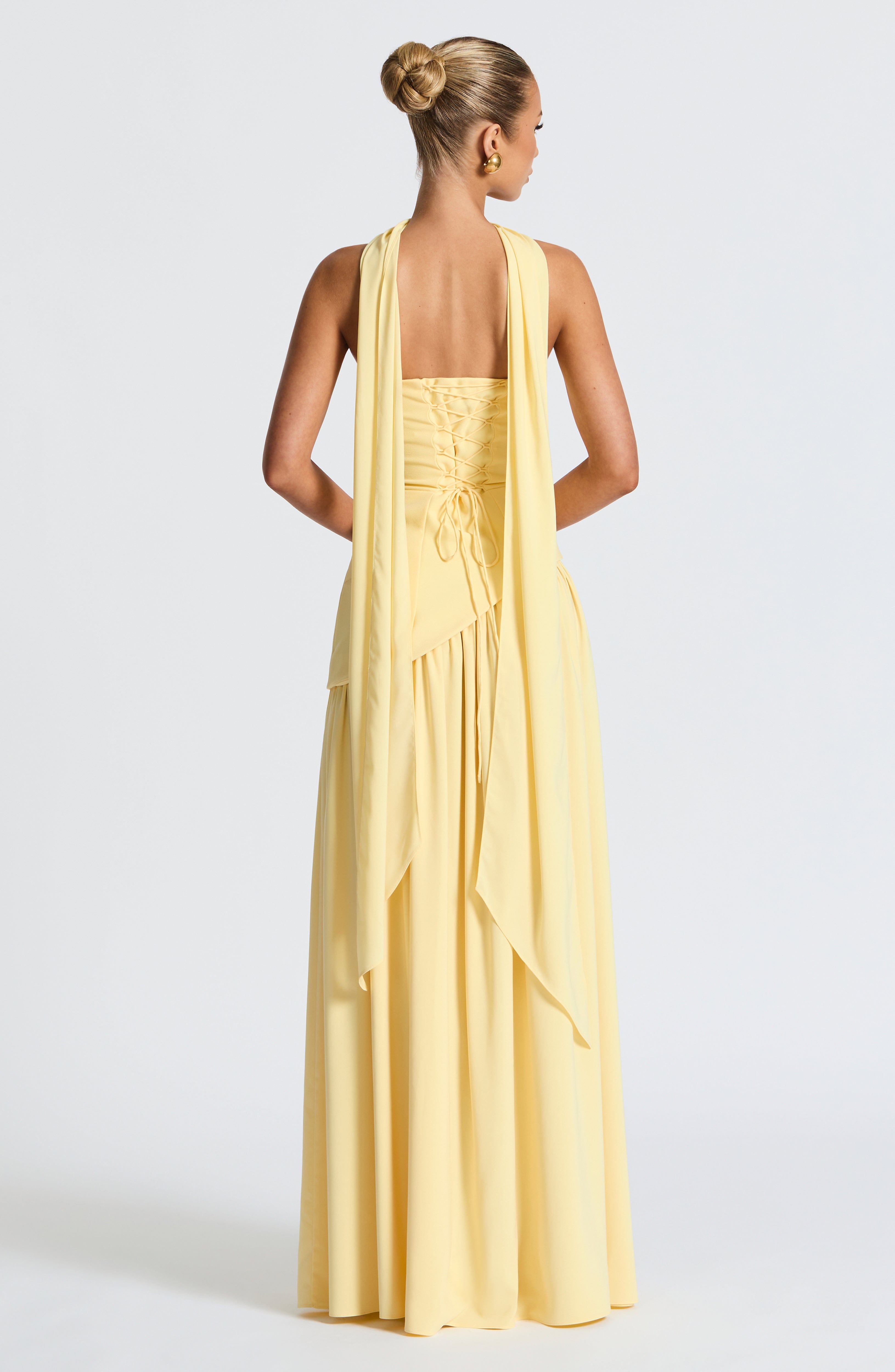 Women’s Strapless Maxi Dress with High Slit and Asymmetric Waistline 2