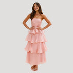 Women’s Strapless Maxi Dress with Ruffle Layers for Summer 5