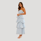 Women’s Strapless Maxi Dress with Ruffle Layers for Summer 6