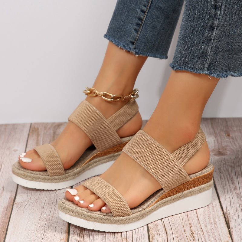 Women’s Stretch Strap Platform Sandals with Cushioned Sole 1