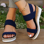 Women’s Stretch Strap Platform Sandals with Cushioned Sole 6