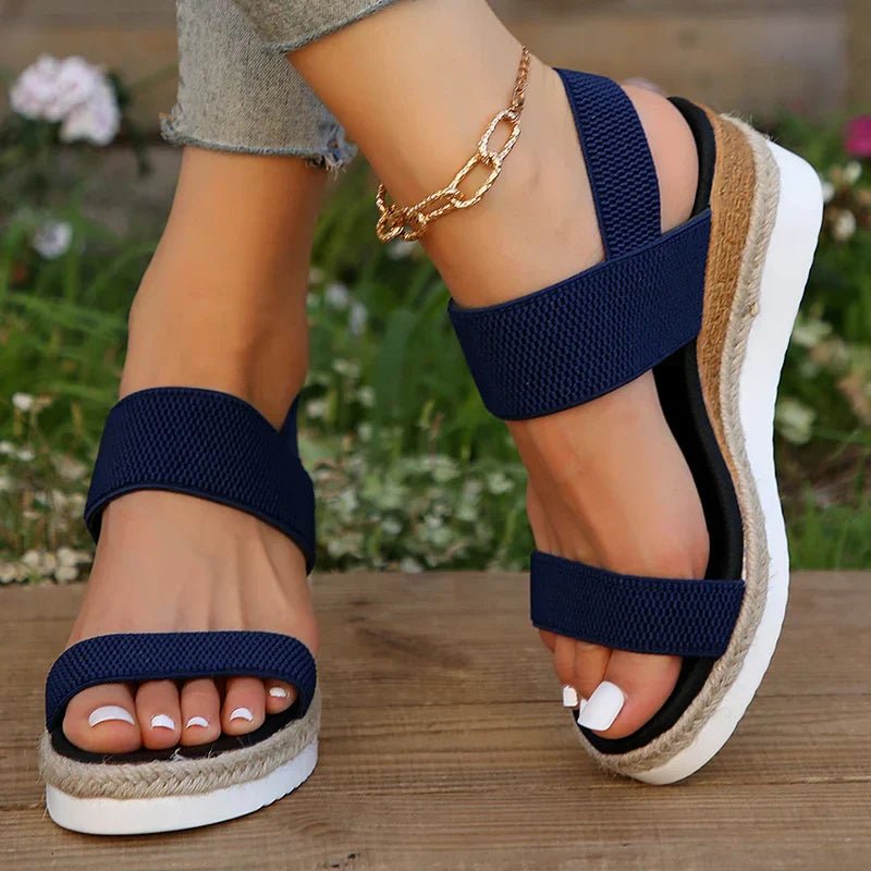Women’s Stretch Strap Platform Sandals with Cushioned Sole 6