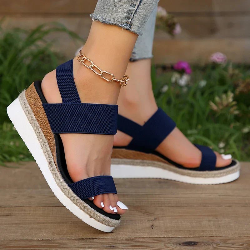 Women’s Stretch Strap Platform Sandals with Cushioned Sole 8