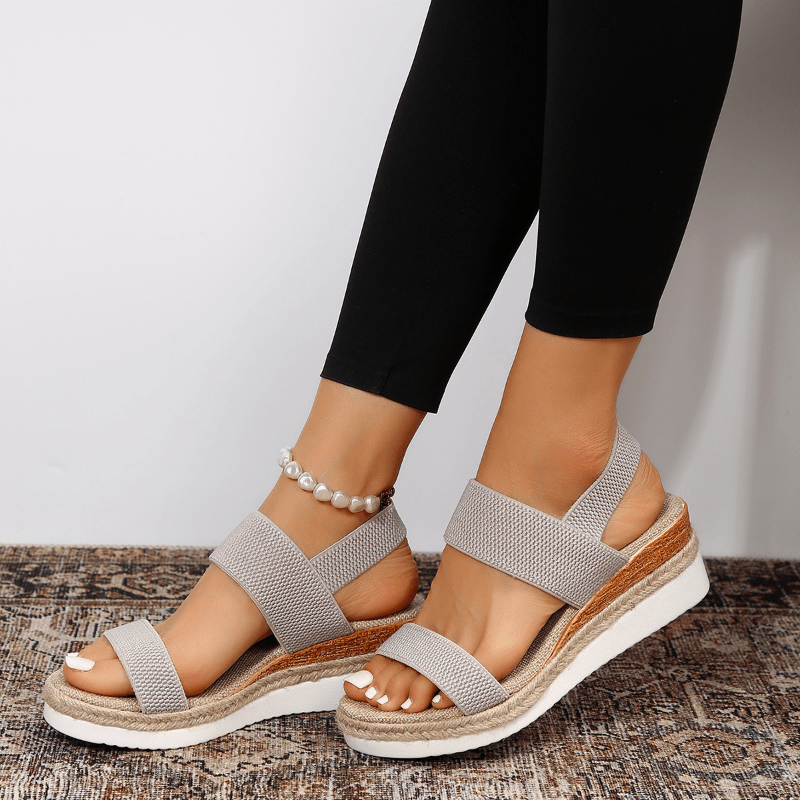 Women’s Stretch Strap Platform Sandals with Cushioned Sole 9