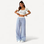 Women’s Striped Drawstring Lounge Pants with Side Pockets 1