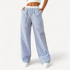 Women’s Striped Drawstring Lounge Pants with Side Pockets 2
